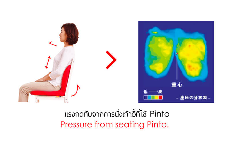 Pinto เบาะรองนั่งเพื่อสุขภาพ แรงกดทับจากการนั่งเก้าอี้ที่ใช้ Pinto