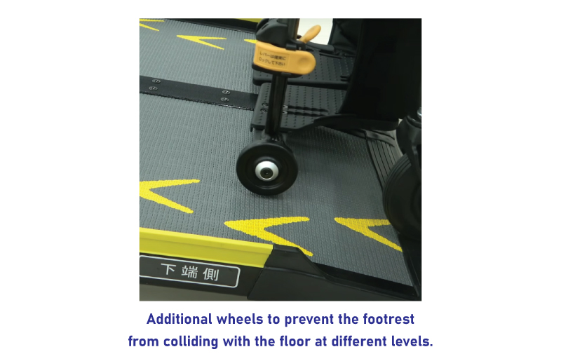 Grace Core 21B Additional wheels to prevent the footrest from colliding with the floor at different levels